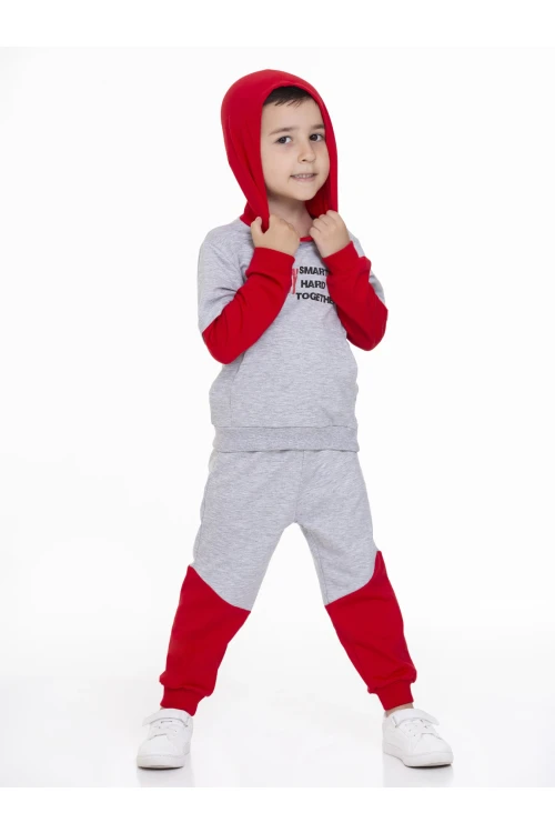 Play Baskılı Kapüşonlu Erkek Bebek Takım 54232