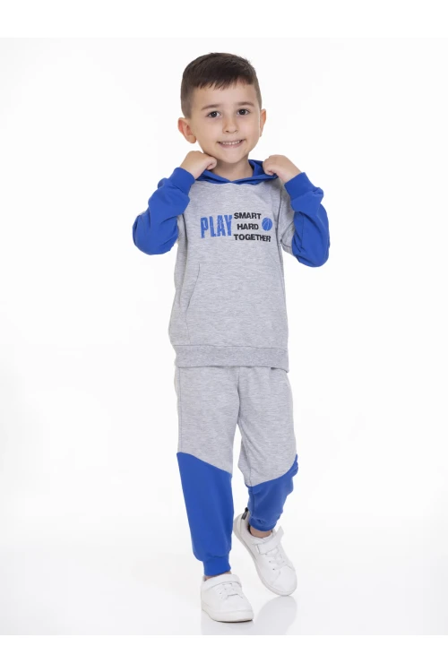 Play Baskılı Kapüşonlu Erkek Bebek Takım 54232