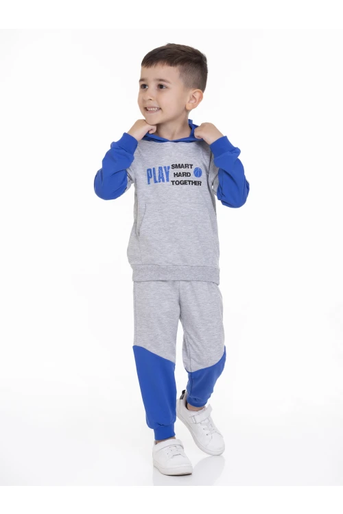 Play Baskılı Kapüşonlu Erkek Bebek Takım 54232