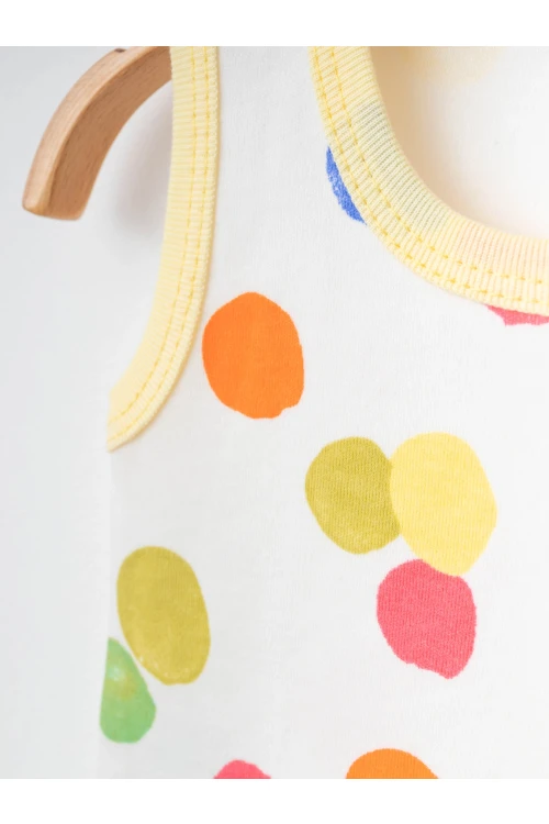 Puan Desenli 2li Askılı Çıtçıtlı Body 9664