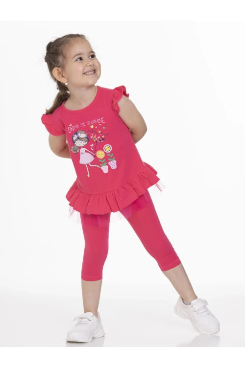 Şemsiyeli Kız Baskılı Takım 63113