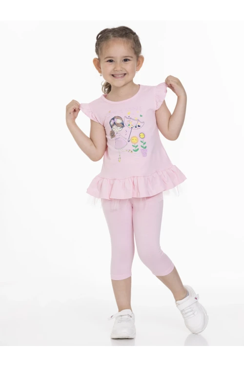 Şemsiyeli Kız Baskılı Takım 63113