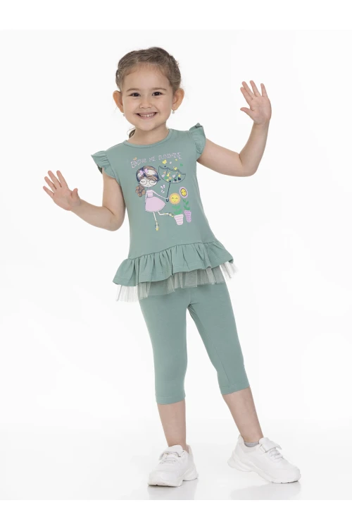 Şemsiyeli Kız Baskılı Takım 63113