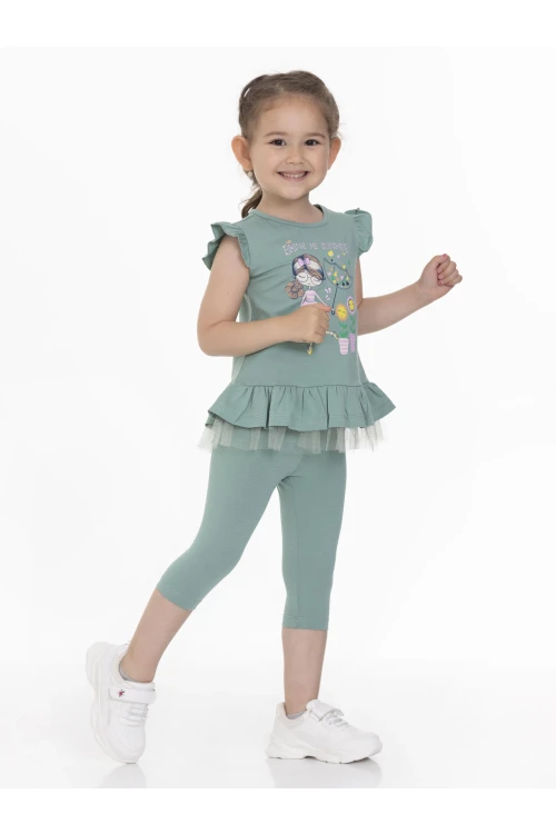 Şemsiyeli Kız Baskılı Takım 63113