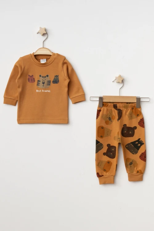 Sevimli Hayvanlar Baskılı Pijama Takım 2399
