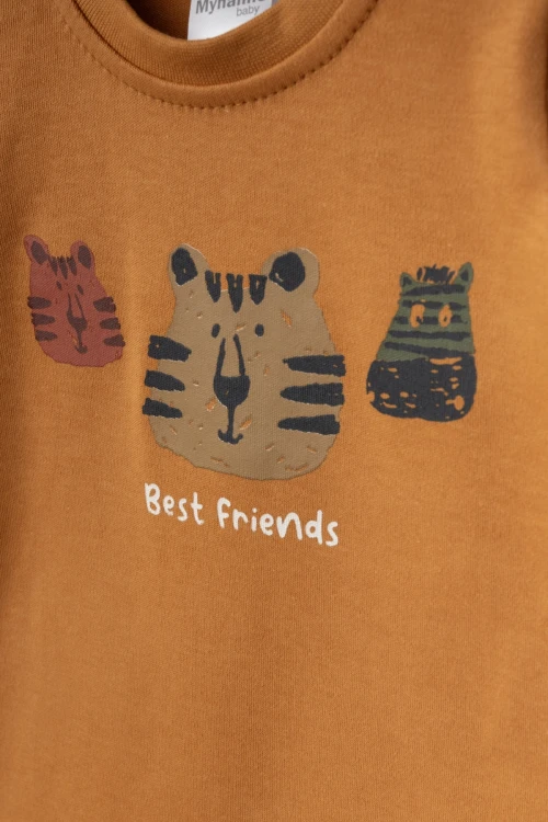 Sevimli Hayvanlar Baskılı Pijama Takım 2399