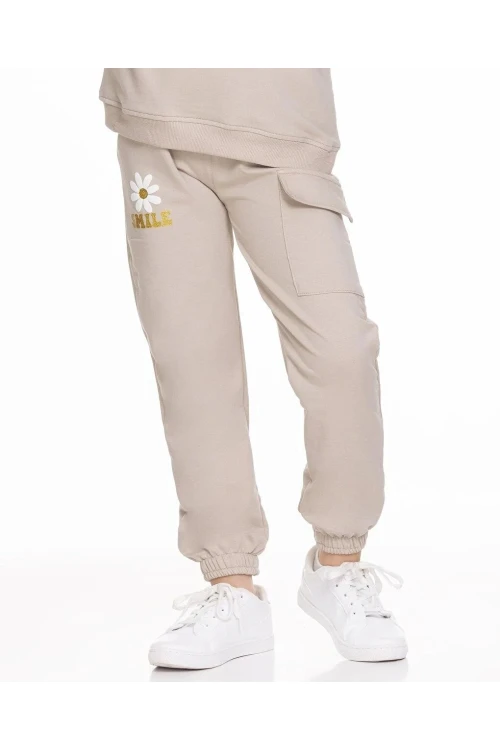 Smile Baskılı Kargo Cepli Eşofman Altı 54937