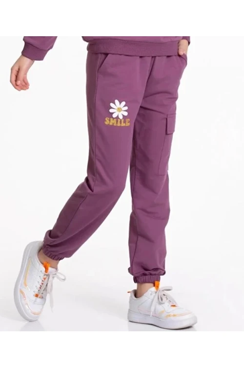 Smile Baskılı Kargo Cepli Eşofman Altı 54937