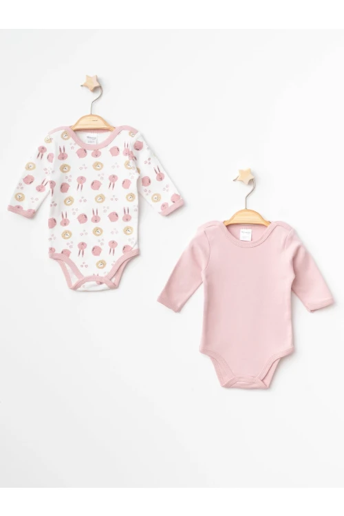 Tavşan Desenli 2li Uzun Kol Çıtçıtlı Body 9671