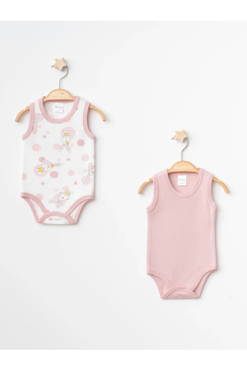 Tavşan Desenli Askılı Çıtçıtlı Body 9682