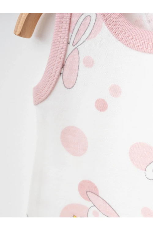 Tavşan Desenli Askılı Çıtçıtlı Body 9682