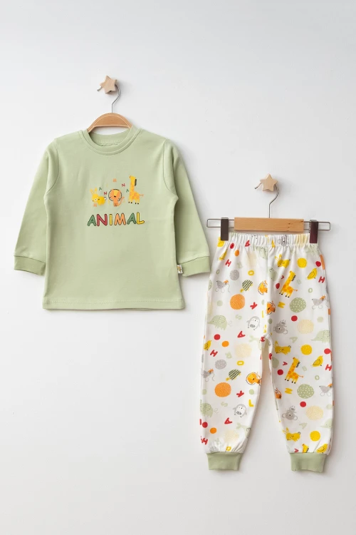 Animal Baskılı Pamuklu Pijama Takımı 45162