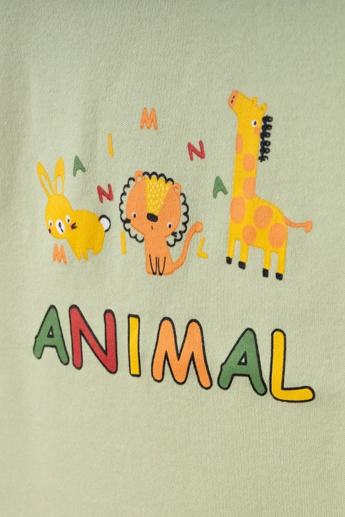 Animal Baskılı Pamuklu Pijama Takımı 45162