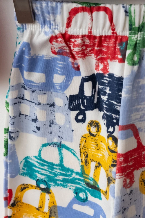 Araba Baskılı Pamuklu Pijama Takımı 54158