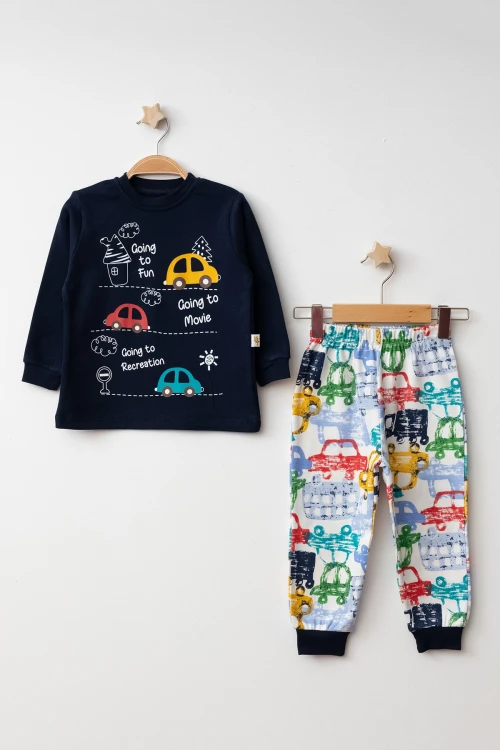 Araba Baskılı Pamuklu Pijama Takımı 54158