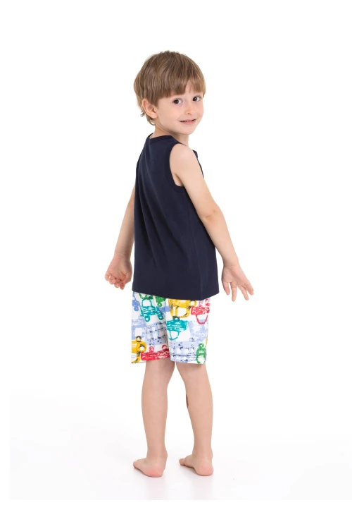 Araba Baskılı Şortlu Pijama Takım 54217