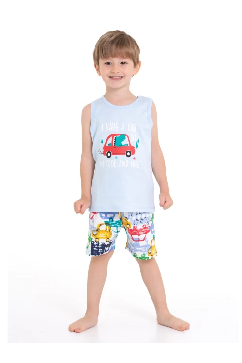 Araba Baskılı Şortlu Pijama Takım 54217