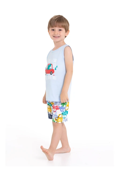 Araba Baskılı Şortlu Pijama Takım 54217
