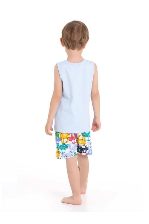 Araba Baskılı Şortlu Pijama Takım 54217