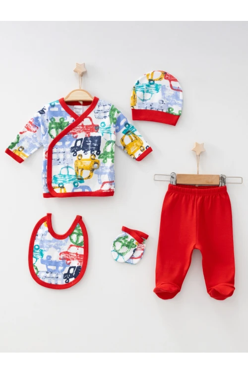 Araba Desenli Bebek 5’li Hastane Çıkışı 6254