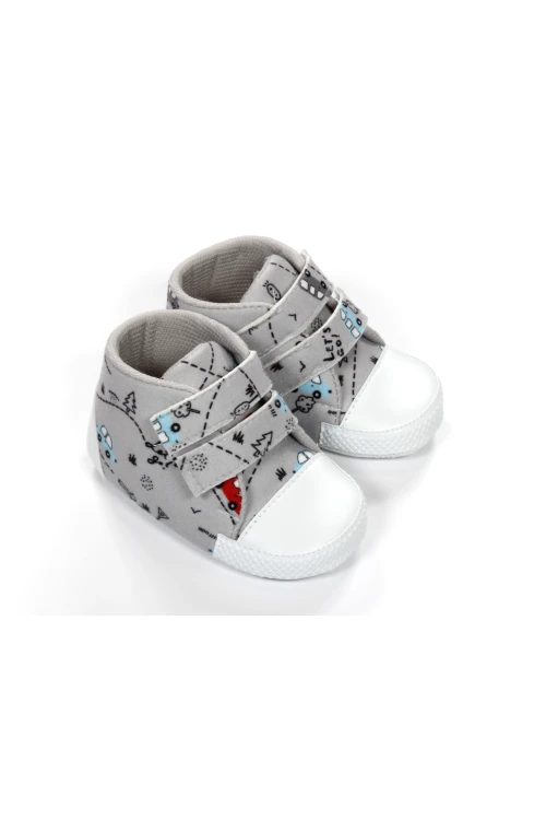 Araba Desenli Cırt Cırtlı Bebek Ayakkabı 4010