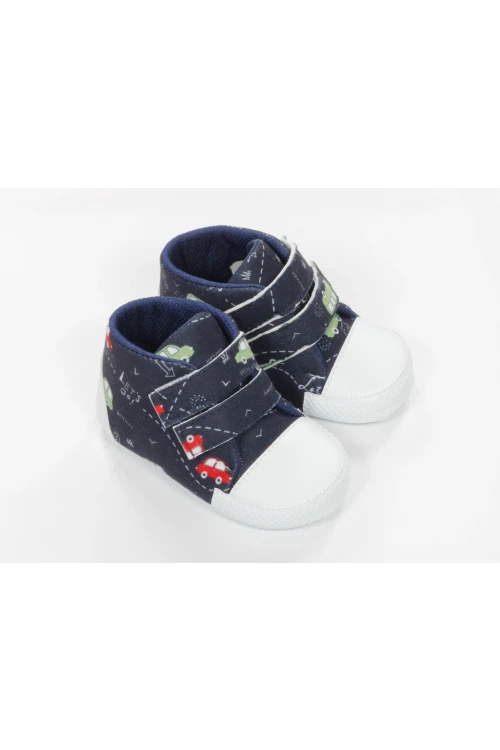 Araba Desenli Cırt Cırtlı Bebek Ayakkabı 4010