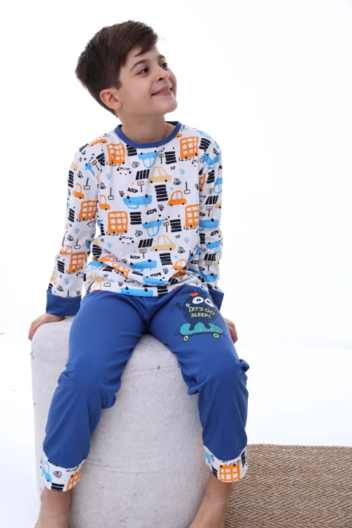 Araba Desenli Erkek Pijama Takımı 2214