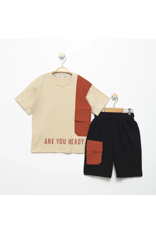 Are You Ready Baskılı Şortlu Takım 15366