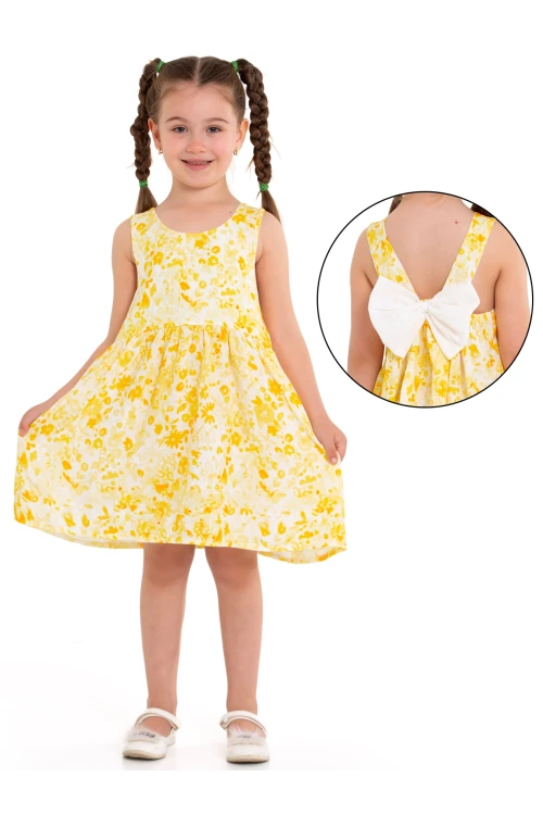 Arkası Kurdeleli Askılı Dokuma Elbise 73514