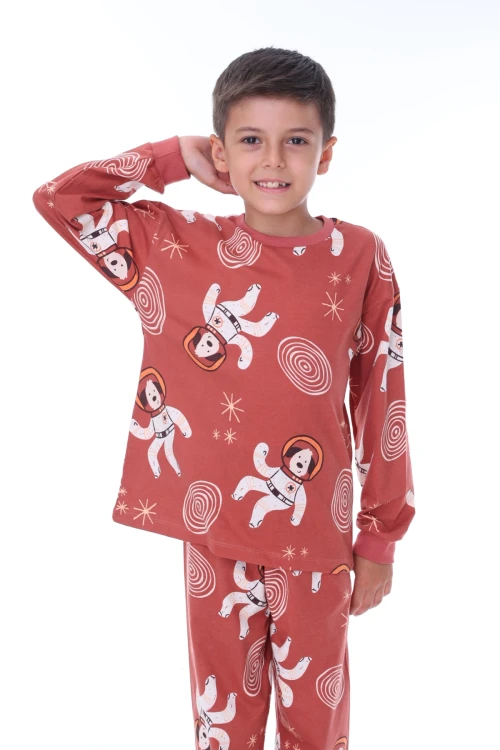 Astronot Desenli Çocuk Pijama Takımı 32203