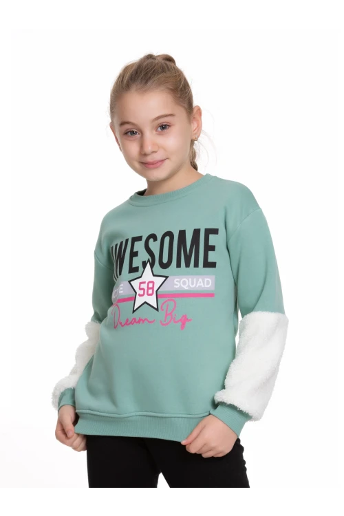 Awesome Baskılı Welsoft Detaylı Sweat 54759