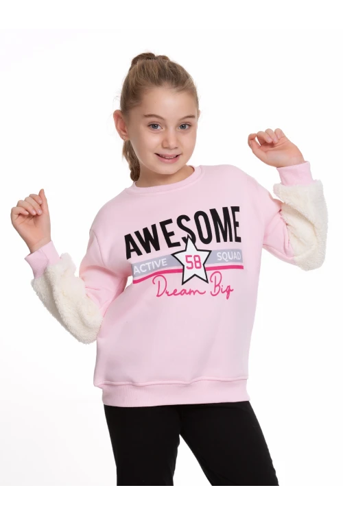 Awesome Baskılı Welsoft Detaylı Sweat 54759