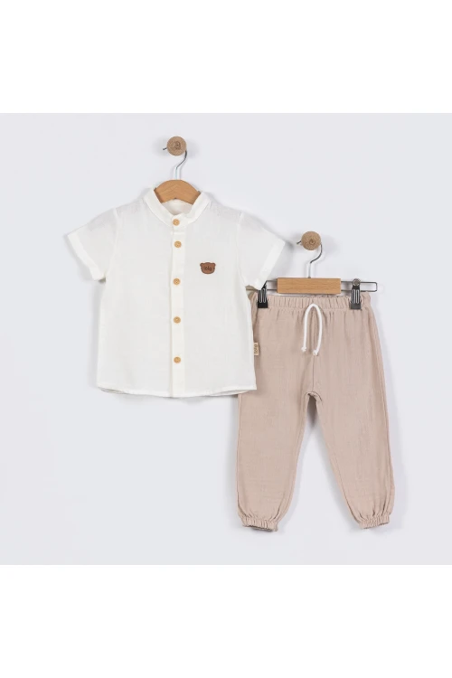 Ayı Armalı Gömlekli Kısa Kol Takım 6127