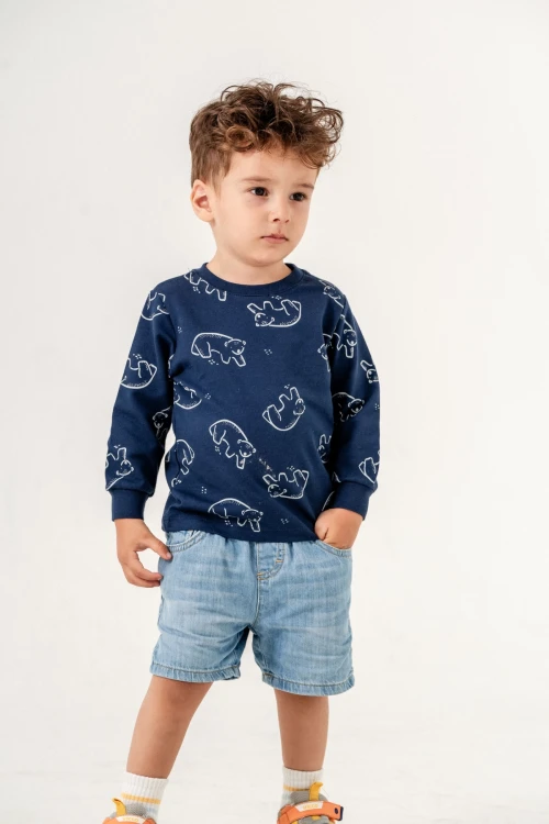 Ayı Baskılı Sweat 11895