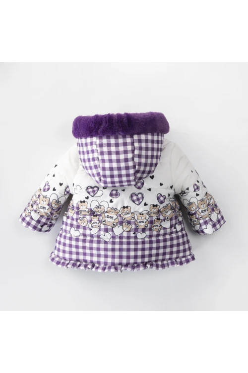 Ayı Desenli Kız Bebek Mont 50116