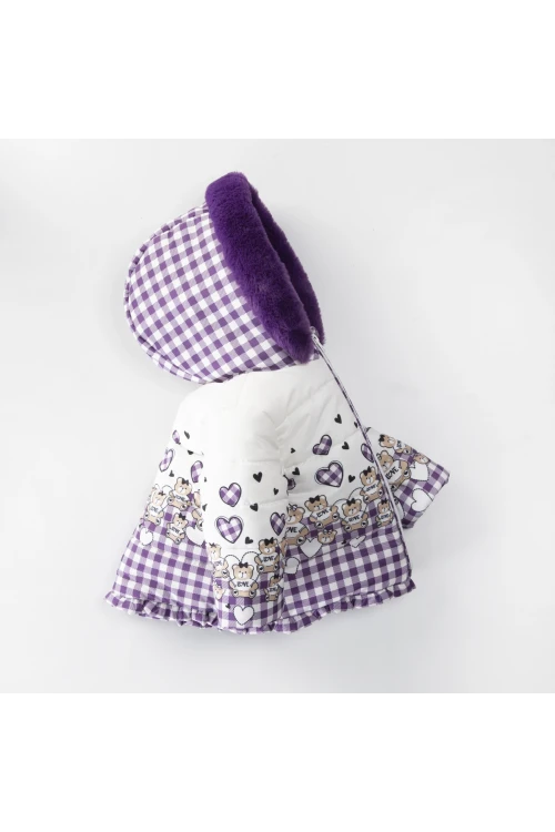 Ayı Desenli Kız Bebek Mont 50116