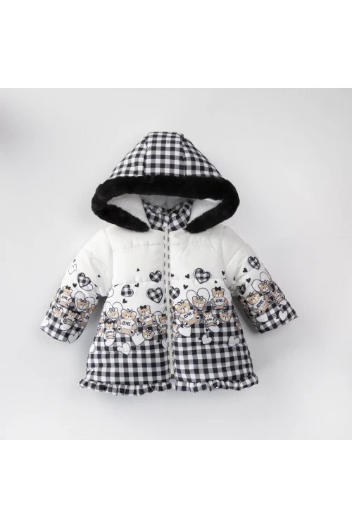 Ayı Desenli Kız Bebek Mont 50116
