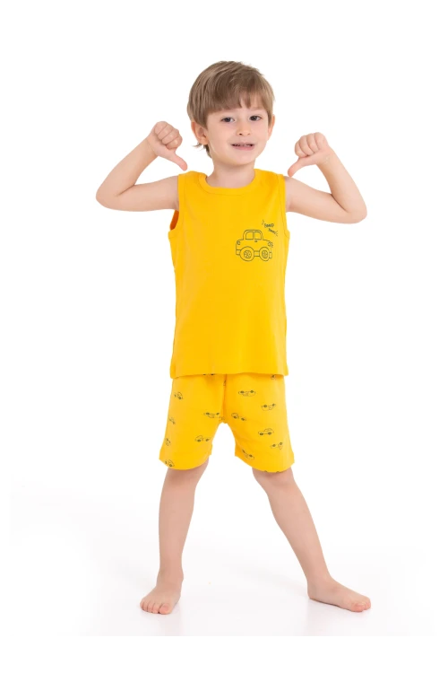 Beep Araba Baskılı Şortlu Pijama Takım 54218