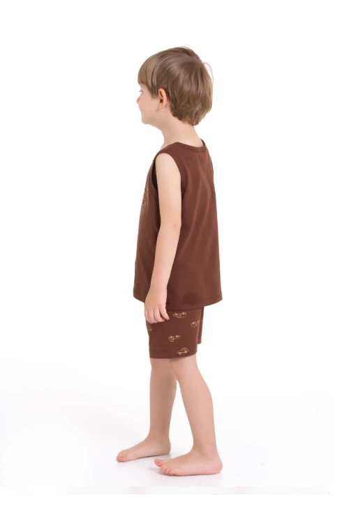 Beep Araba Baskılı Şortlu Pijama Takım 54218