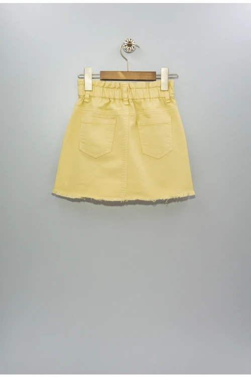 Beli Lastikli Püsküllü  Gabardin Etek 2024-2