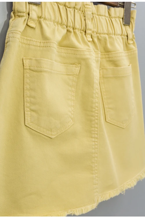 Beli Lastikli Püsküllü  Gabardin Etek 2024-2