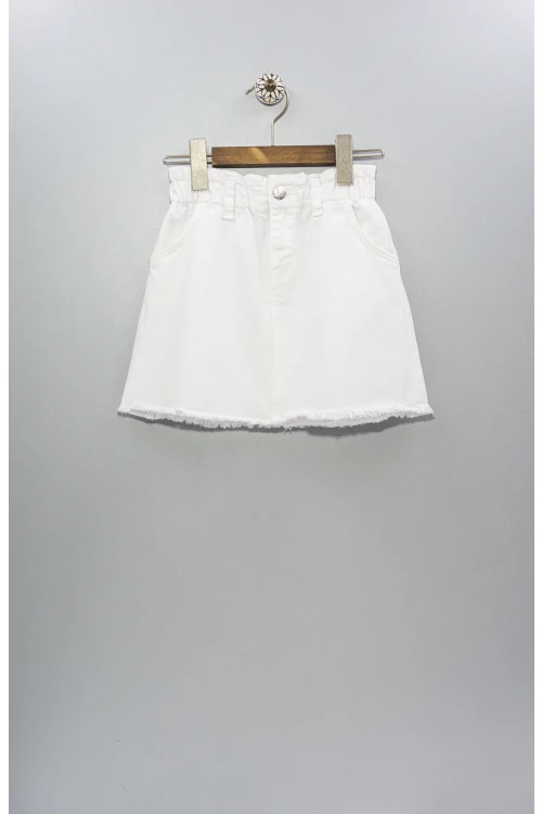 Beli Lastikli Püsküllü  Gabardin Etek 2024-2