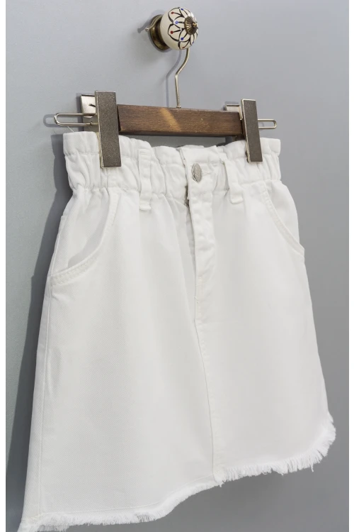 Beli Lastikli Püsküllü  Gabardin Etek 2024-2