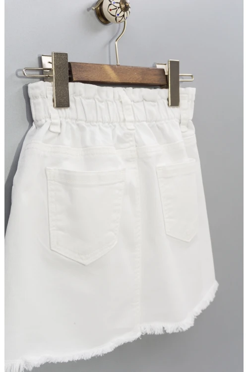 Beli Lastikli Püsküllü  Gabardin Etek 2024-2