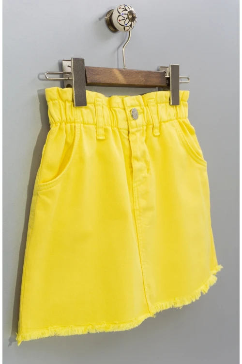 Beli Lastikli Püsküllü  Gabardin Etek 2024-2