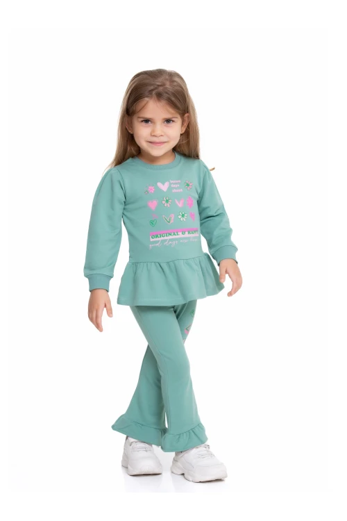 Better Day Baskılı İspanyol Paça Taytlı Takım 54319