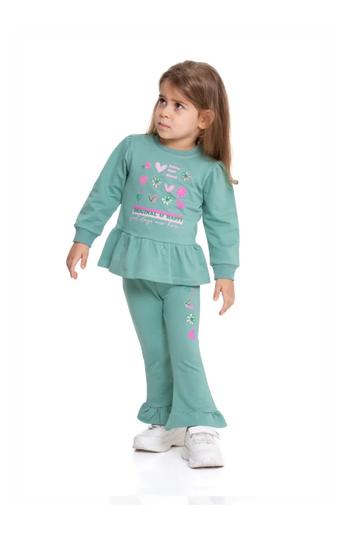 Better Day Baskılı İspanyol Paça Taytlı Takım 54319