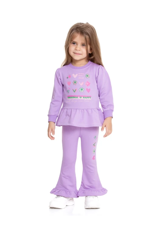 Better Day Baskılı İspanyol Paça Taytlı Takım 54319