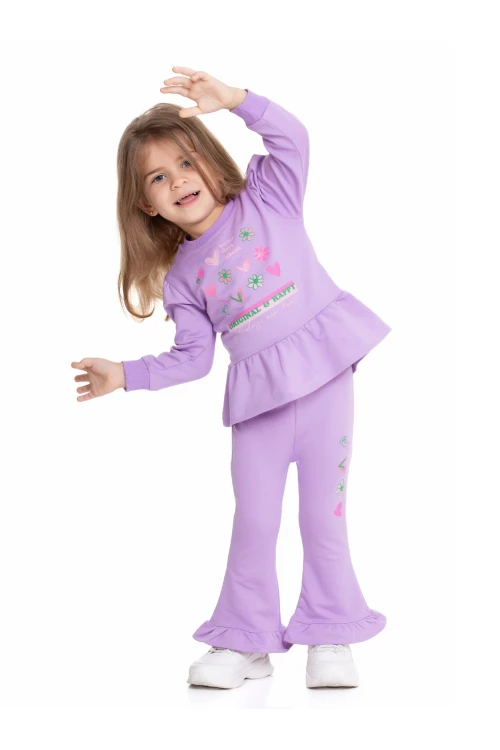 Better Day Baskılı İspanyol Paça Taytlı Takım 54319