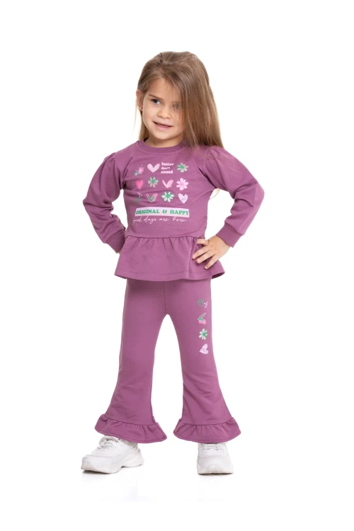 Better Day Baskılı İspanyol Paça Taytlı Takım 54319